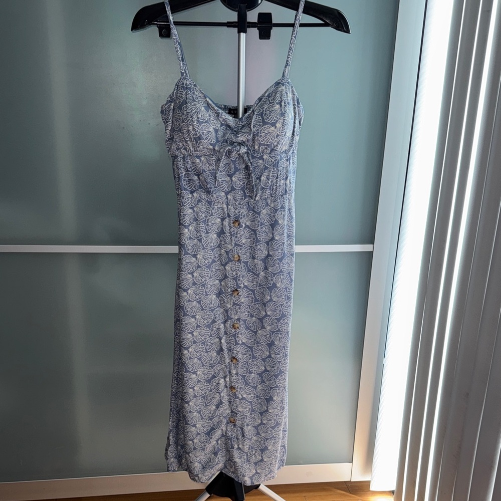 As U Wish Blue and White Midi Dress